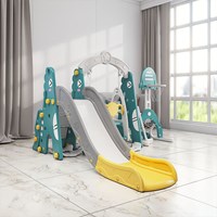 Wholesale multifunctional kids indoor cartoon playground plastic swing slide set