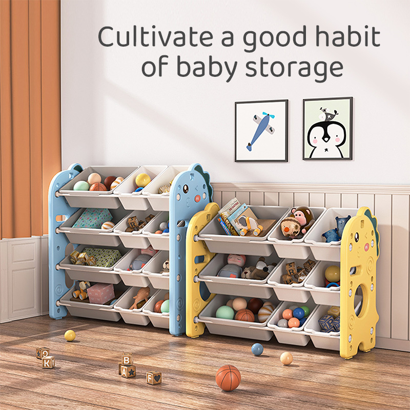 Kindergarten toy Storage Bookcase Cartoon Kids Plastic Portable Book Shelf Furniture