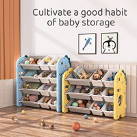 Kindergarten toy Storage Bookcase Cartoon Kids Plastic Portable Book Shelf Furniture