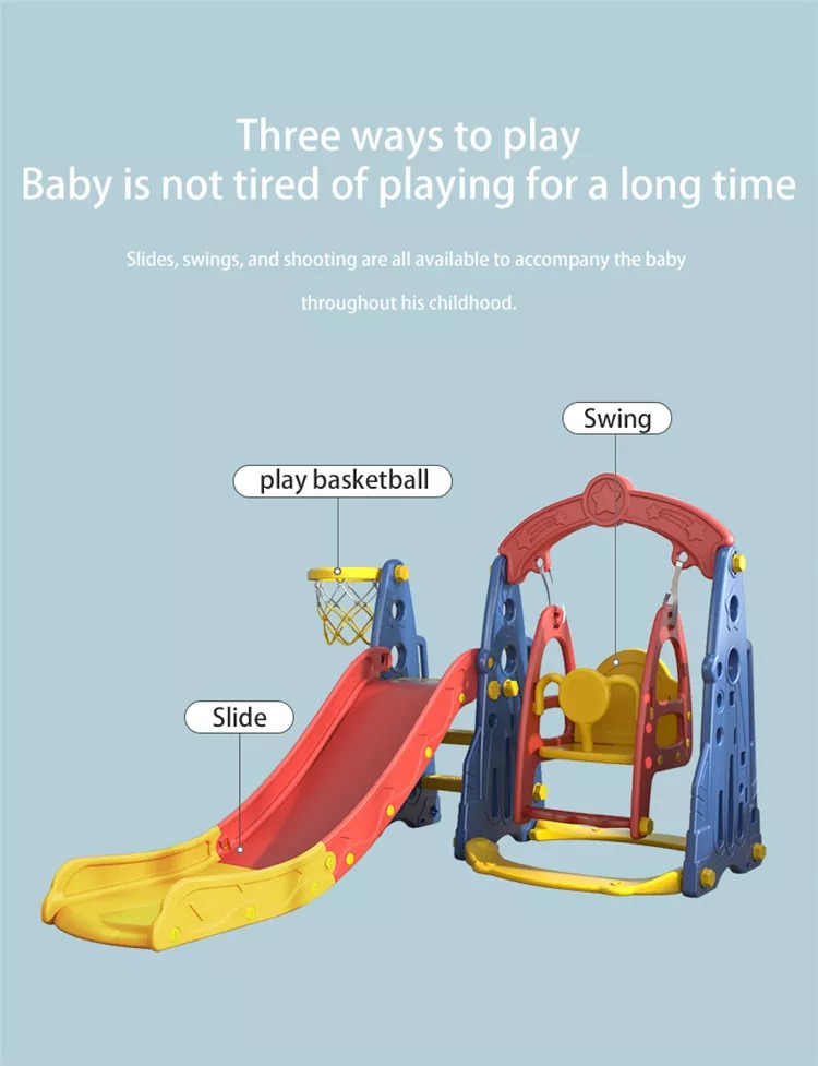 Children new style indoor playground baby hot sell multifunctional toys kids cheap colorful plastic swing slide