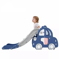 Hot Sell Promotional Gift Car Shape Toddler Kids Slide Indoor Plastic Mini Plastic Playground Slide Kids Car Folding Slide