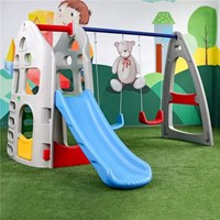 Kids Indoor Playground Toy Plastic Baby Children Slide And Swing Set Kids Plastic Slide Swing