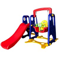 Kindergarten Kids Indoor Combination Plastic Slide And Swing Set Swing With Slide