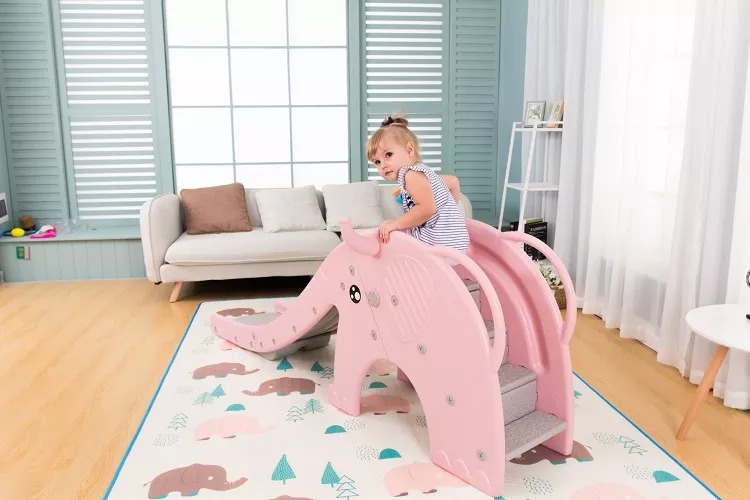 Multifunctional 195*42*74CM Cartoon Animals Elephant Toy Plastic Kids Slide