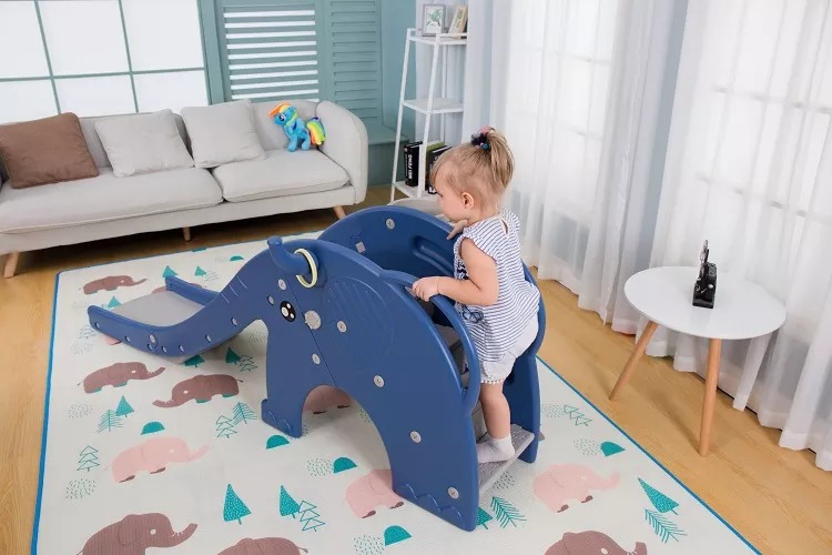 Multifunctional 195*42*74CM Cartoon Animals Elephant Toy Plastic Kids Slide