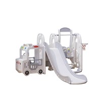 New Bus Theme cheap and good quality family use indoor slide with swing for children