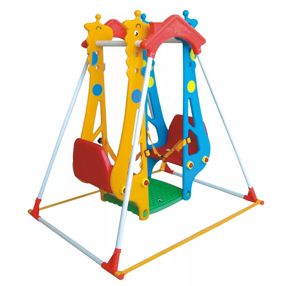 Union play plastic giraffe swing two seats swing with safety belt