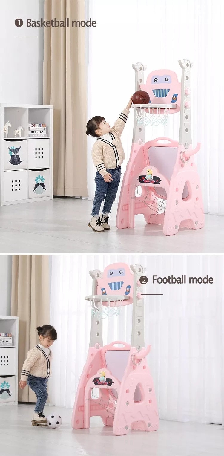 Cartoon Cute Adjustable Kids Pro Mini Portable Folding Basketball Hoop Stand