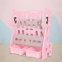 Kindergarten Furniture Book Storage Bookcase Cartoon Deer Kids Plastic Portable Book Shelf