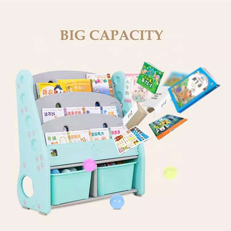 High Quality Home Use Note Kids Plastic Storage Shelf Cabinet Box Baby Children Toy Book Shelf