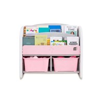 Children Home Use Plastic Foldable Book Shelf Exhibition Kids Toy Book Shelf With Drawers