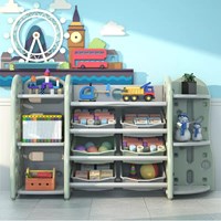 Kids Plastic Toy Storage Shelf High Quality Combination Bookshelf And Toys Storage Shelf Rack