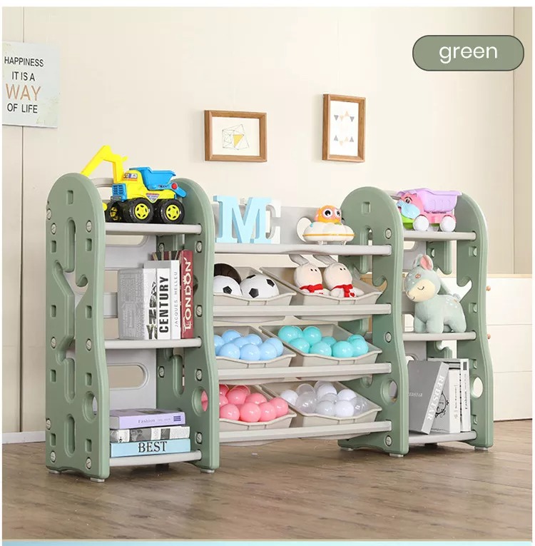 Kids Plastic Toy Storage Shelf High Quality Combination Bookshelf And Toys Storage Shelf Rack