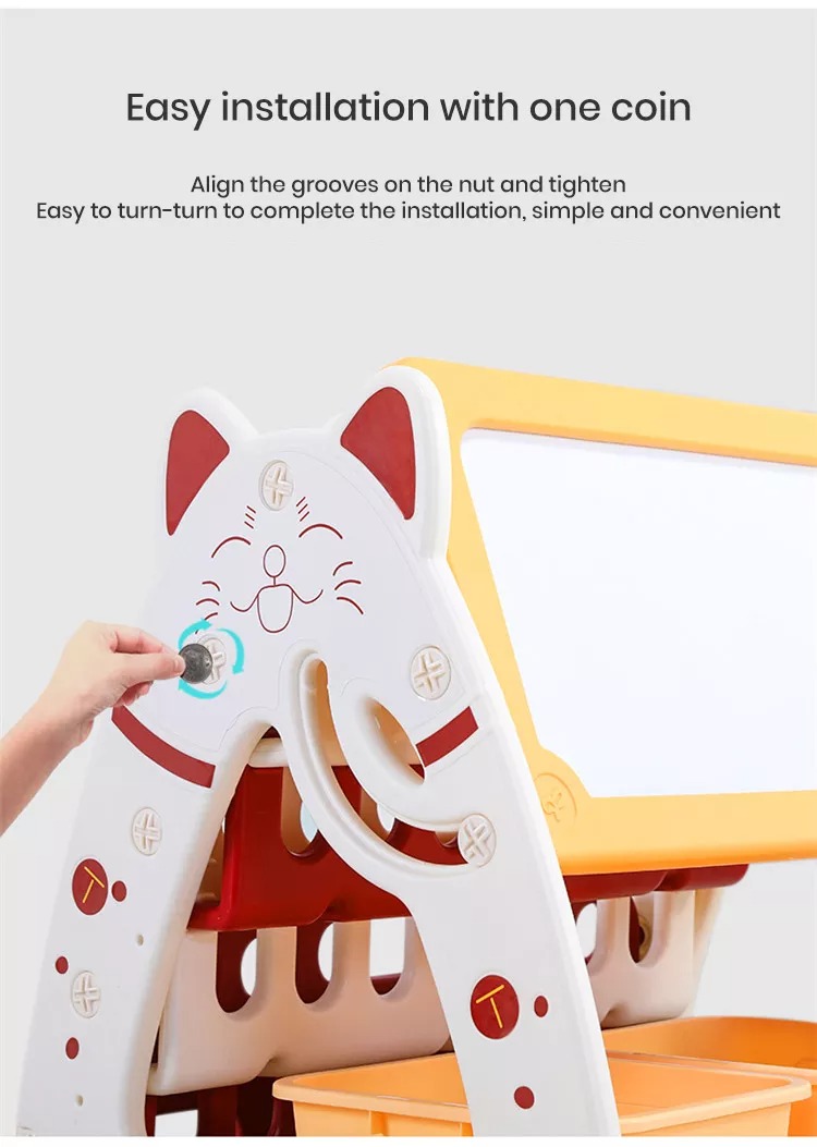 Multifunctional Children's Drawing Board Baby Plastic Storage Cabinet Foldable Bookshelf