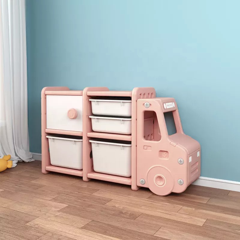 Car storage kindergarten small bookshelf children bookcase New style plastic toy storage kids toyrack