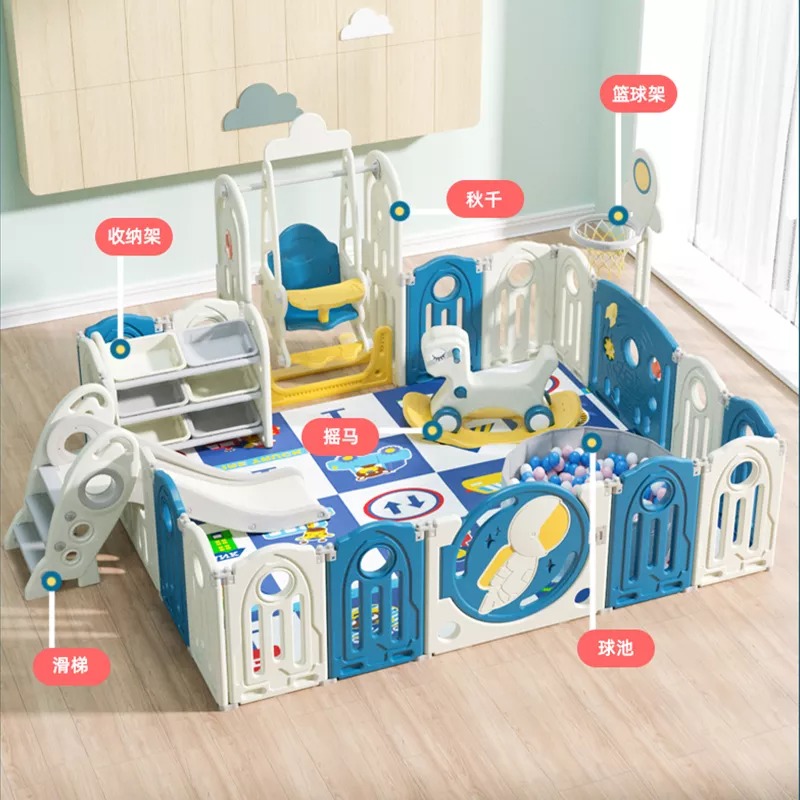 Home Safety Toddler Crawling Children Kids Play Yard Plastic Baby Playpen Indoor Safety Gate Fences Playpens