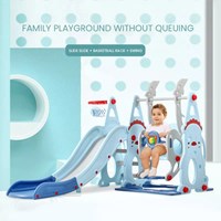 Wholesale New Style Cute Penguin Playground Indoor Plastic Kids Slide And Swing Set