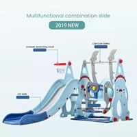 Wholesale New Style Cute Penguin Playground Indoor Plastic Kids Slide And Swing Set