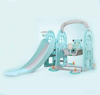 Hot sale plastic children playground toys kids baby indoor slide with swing set