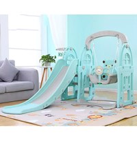 Hot sale plastic children playground toys kids baby indoor slide with swing set