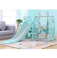 Hot sale plastic children playground toys kids baby indoor slide with swing set