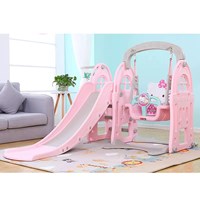 Hot sale plastic children playground toys kids baby indoor slide with swing set