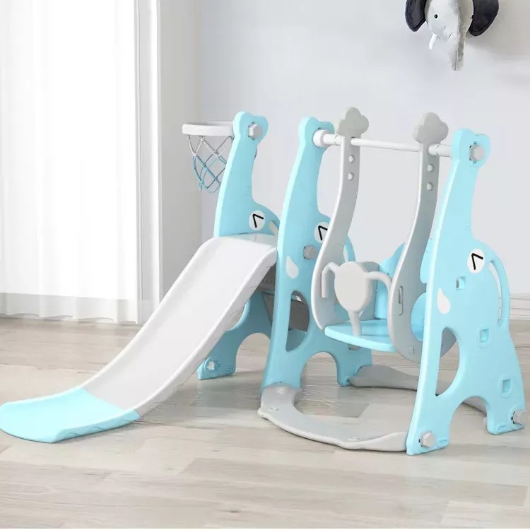 Brand New Kids Plastic Slides Indoor/Outdoor Playground Slide Set Baby Elephant 3-in-1&Iron Beam Slide