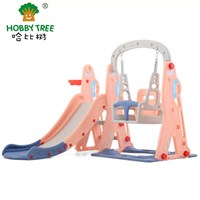 New Aircraft plastic kids swing set and slide set for home indoor small playground with basketball