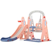 New Aircraft plastic kids swing set and slide set for home indoor small playground with basketball