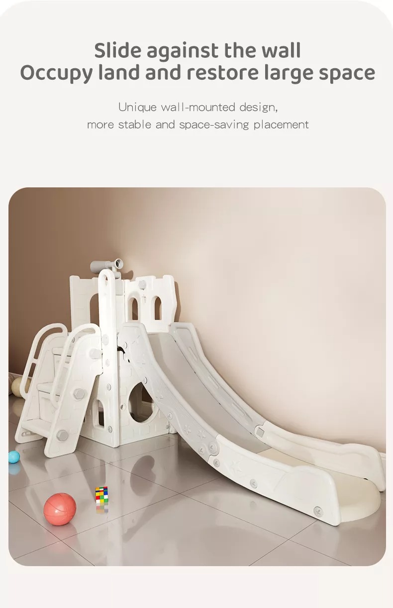 Hot sale commercial playground plastic children toys kids baby indoor slide with telescope