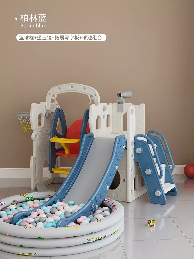 Hot sale commercial playground plastic children toys kids baby indoor slide with telescope