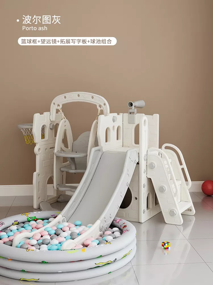 Hot sale commercial playground plastic children toys kids baby indoor slide with telescope