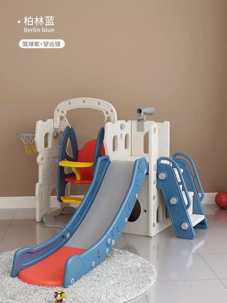 Hot sale commercial playground plastic children toys kids baby indoor slide with telescope