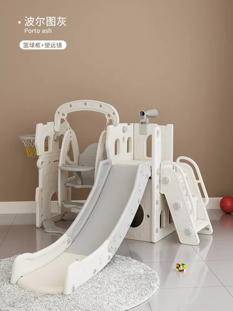 Hot sale commercial playground plastic children toys kids baby indoor slide with telescope