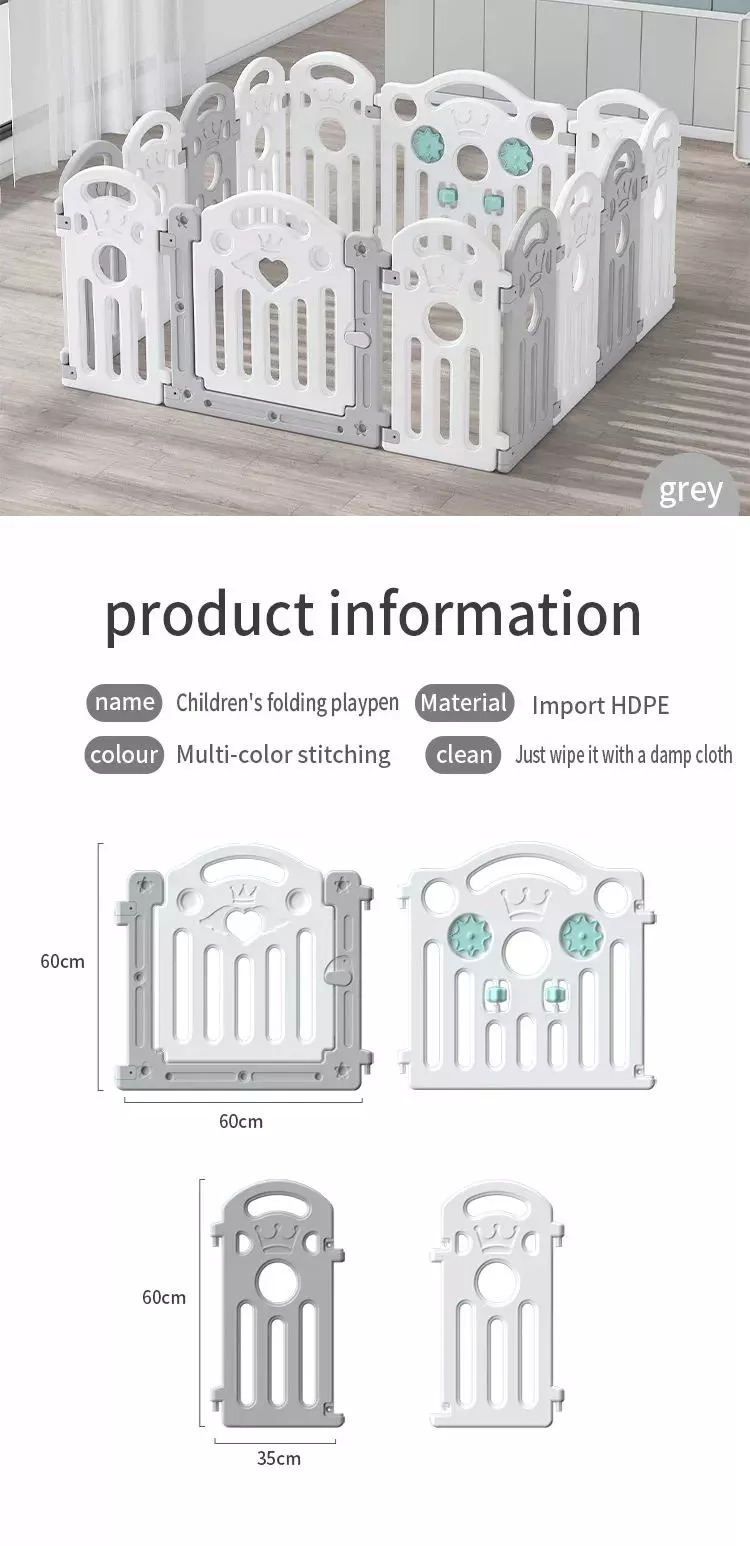 Crown Playpen Big Size Fence Multifunction Baby Fence Easy To Carry Kids Plastic Care Playpen Set For Baby