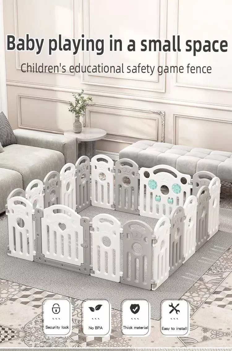 Crown Playpen Big Size Fence Multifunction Baby Fence Easy To Carry Kids Plastic Care Playpen Set For Baby