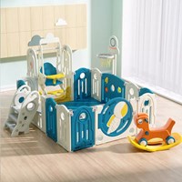 Children plastic Indoor Play Yard With Basketball Stand Safety Folding Fences Game Playpen For Kids Baby Folding Fence