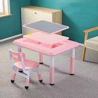 Cheap School Area Desk Kids Plastic Study Table Chair Set Children Custom Furniture