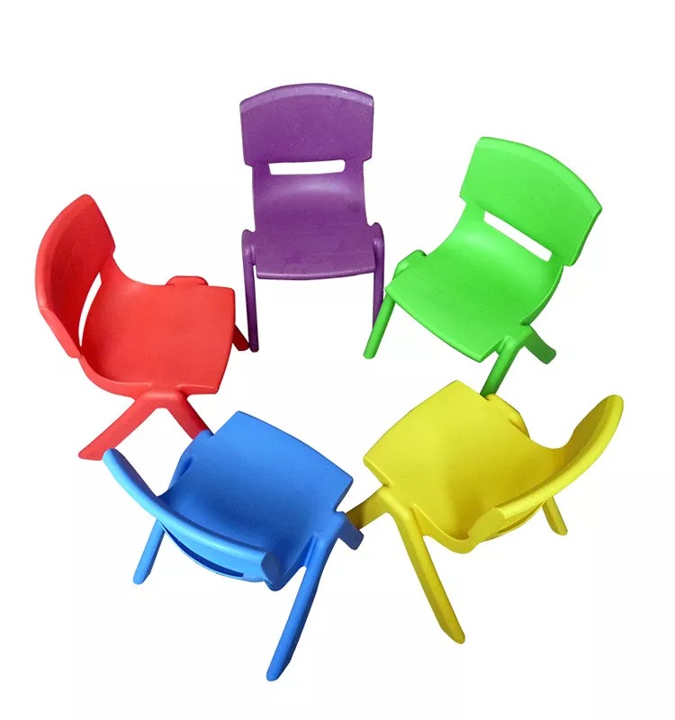 Plastic Colorful Children Kindergarten Study Table Chairs Indoor Folding Furniture