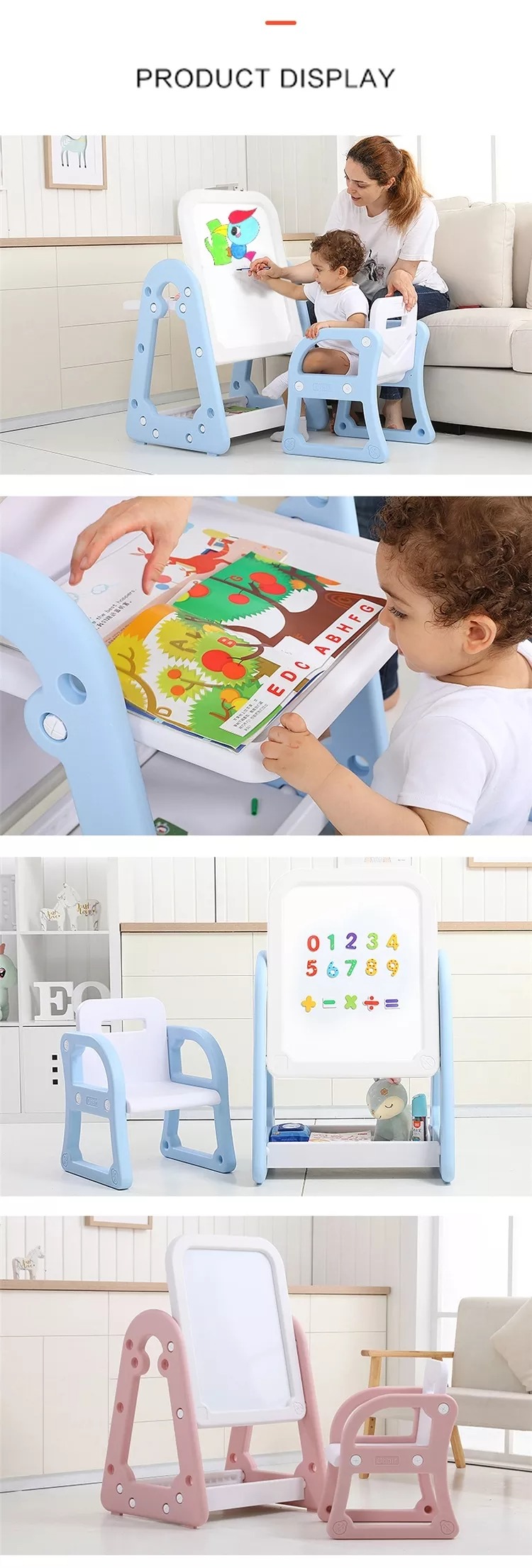 Children Adjustable Multi-Functional DIY Cardboard Painting Whiteboard Kids Magnetic Drawing Board