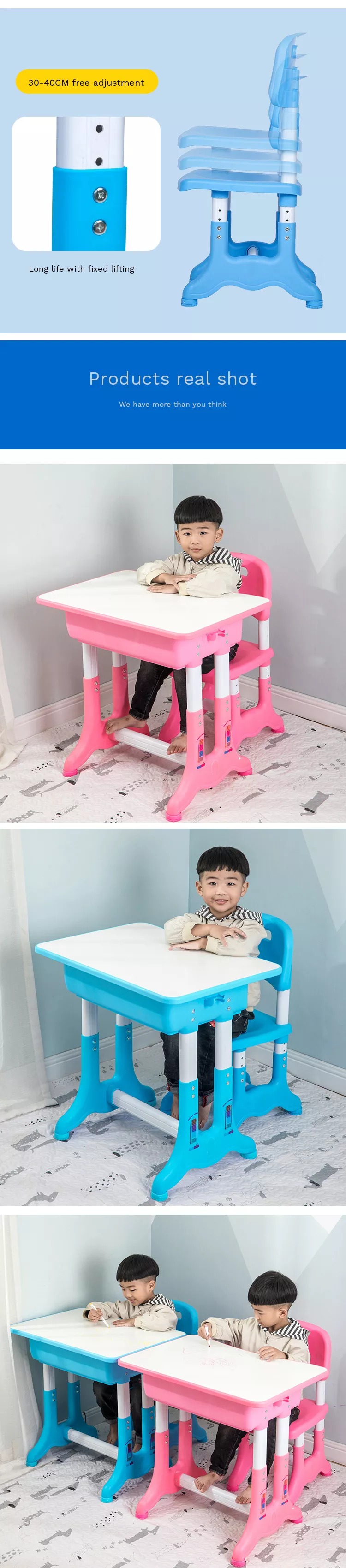 Children Furniture Set Plastic Steel Multilayer Board Plastic Study Painting Table And Chair Set Kids Play Table