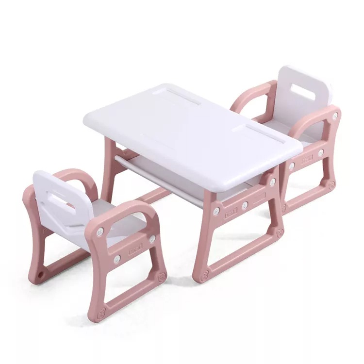 Kindergarten Children Plastic Desk Chair Indoor Kids Study Table and Chair Set Multifunction Baby High Chair Plastic PE