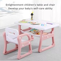 Kindergarten Children Plastic Desk Chair Indoor Kids Study Table and Chair Set Multifunction Baby High Chair Plastic PE