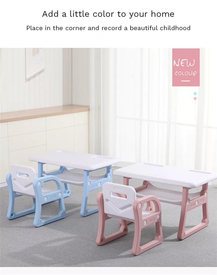 Kindergarten Children Plastic Desk Chair Indoor Kids Study Table and Chair Set Multifunction Baby High Chair Plastic PE