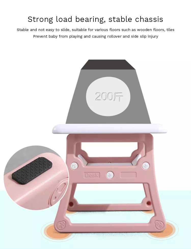 Kindergarten Children Plastic Desk Chair Indoor Kids Study Table and Chair Set Multifunction Baby High Chair Plastic PE