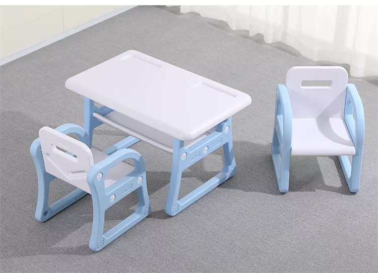 Kindergarten Children Plastic Desk Chair Indoor Kids Study Table and Chair Set Multifunction Baby High Chair Plastic PE