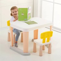 Plastic Kindergarten Folding Children's Study Tables and Chairs Student Study Table Set