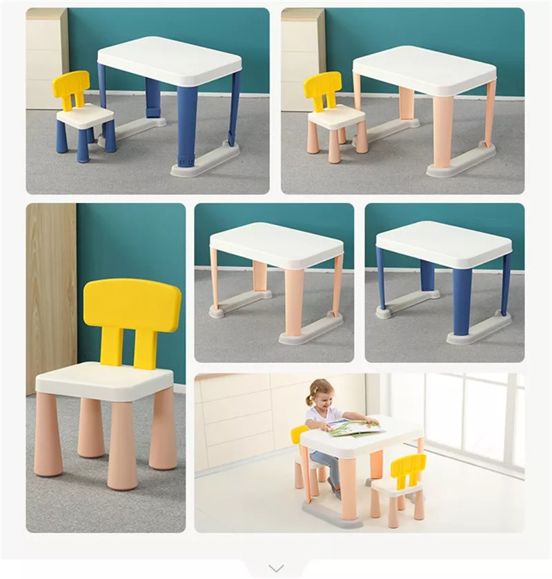 Plastic Kindergarten Folding Children's Study Tables and Chairs Student Study Table Set