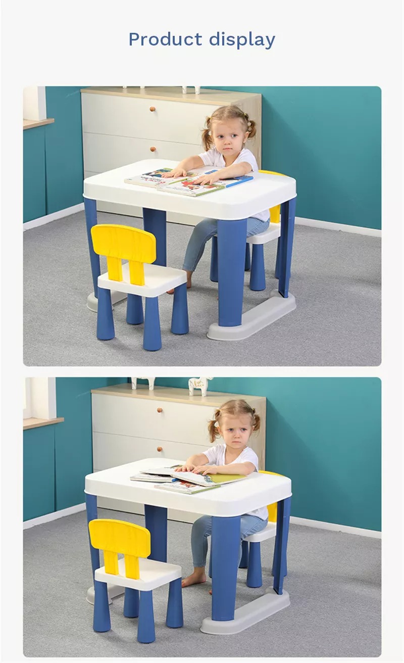 Plastic Kindergarten Folding Children's Study Tables and Chairs Student Study Table Set