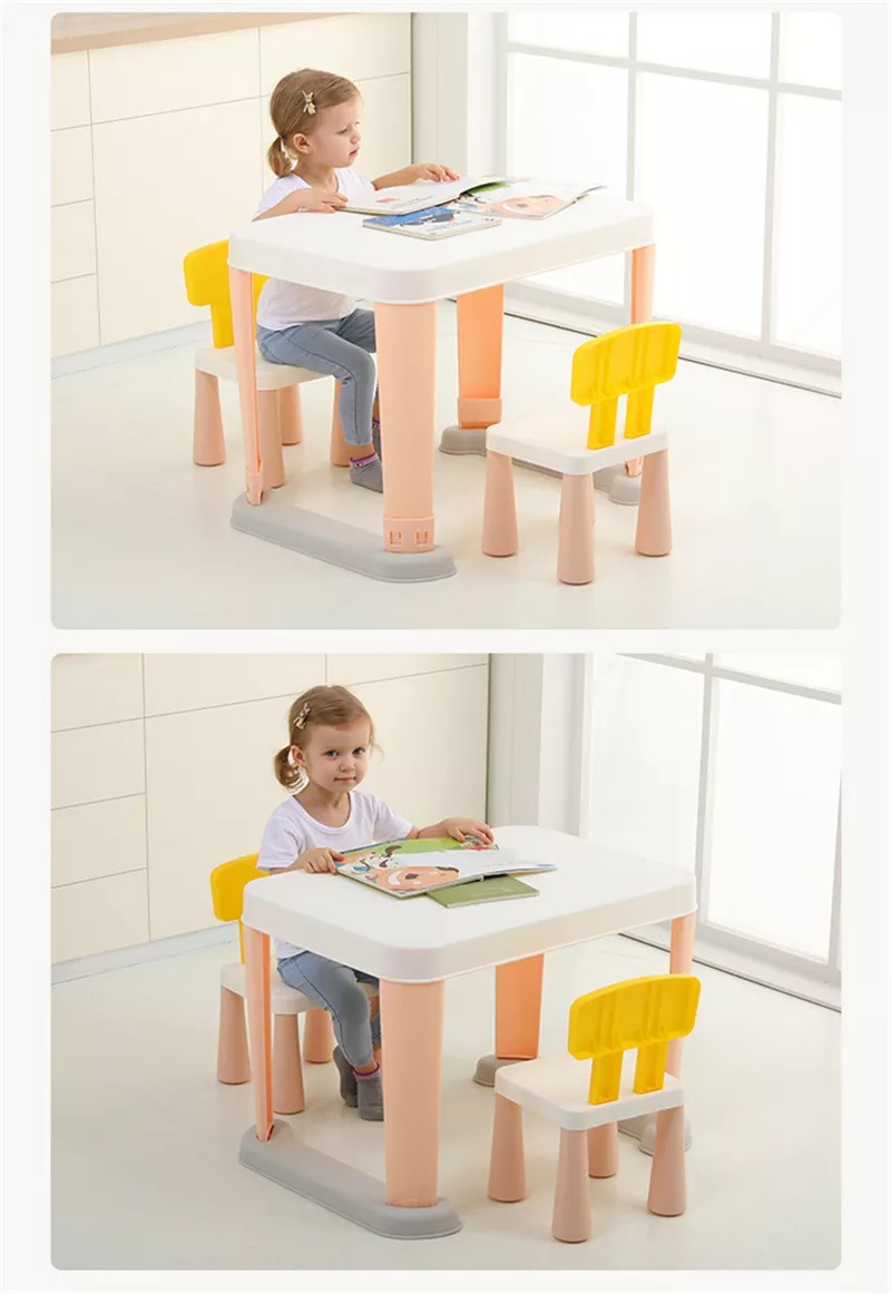 Plastic Kindergarten Folding Children's Study Tables and Chairs Student Study Table Set